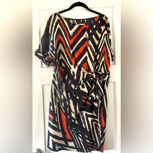 Multi-colored wrap dress